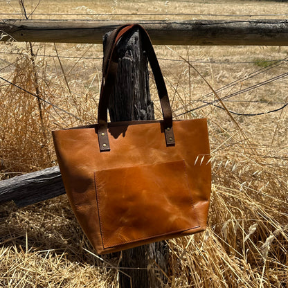 Classic Brown Leather Tote Bag