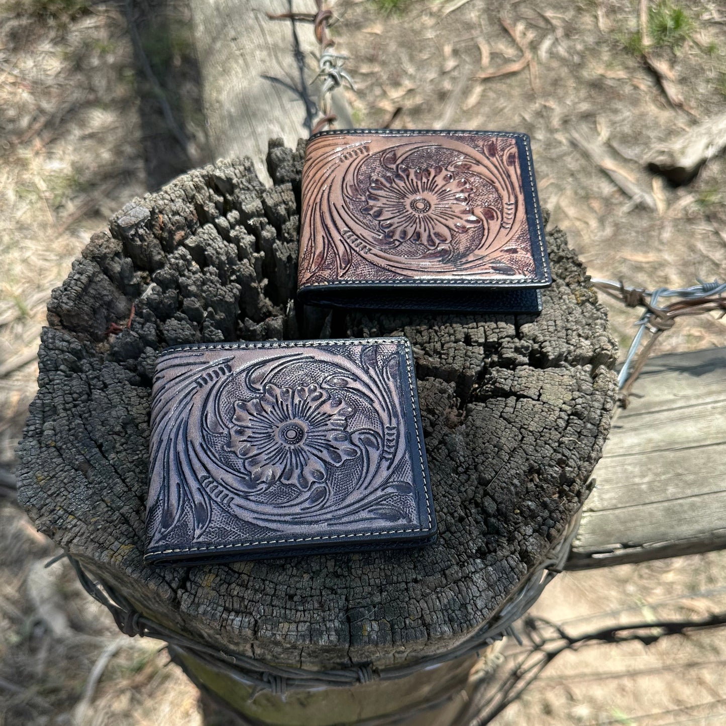 Mens Tooled Leather Wallet