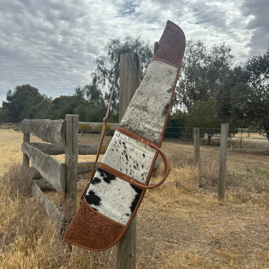 Cowhide Rifle Bag with Tooled Leather