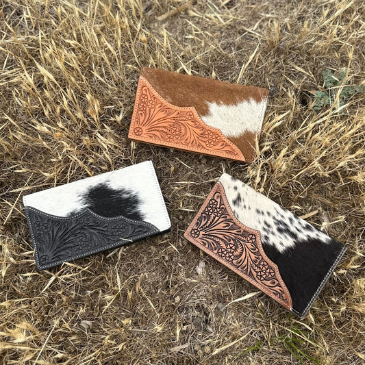 Tooled Leather Slim Cowhide Wallet