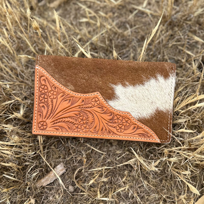 Tooled Leather Slim Cowhide Wallet