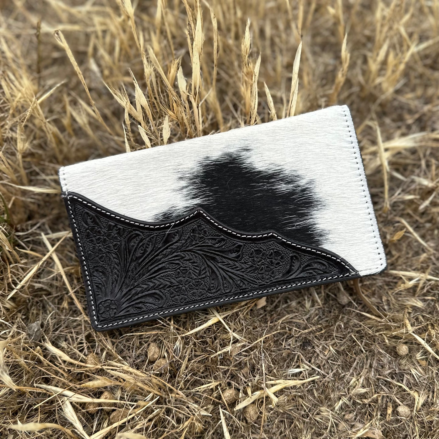 Tooled Leather Slim Cowhide Wallet