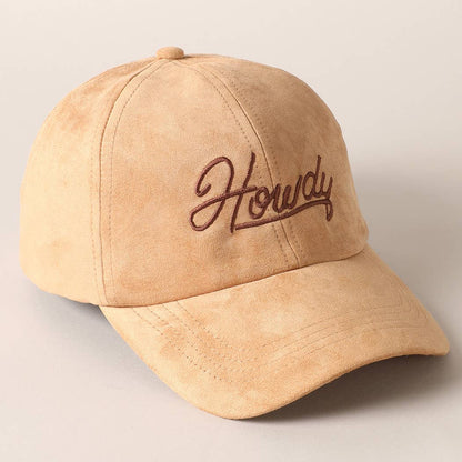 Howdy Suede Baseball Cap