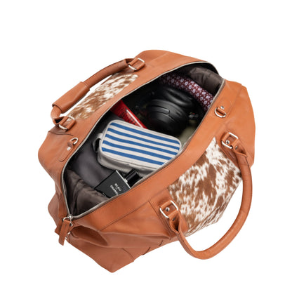 Outback Hair-On Duffle – Tan Leather & Cowhide Travel Bag