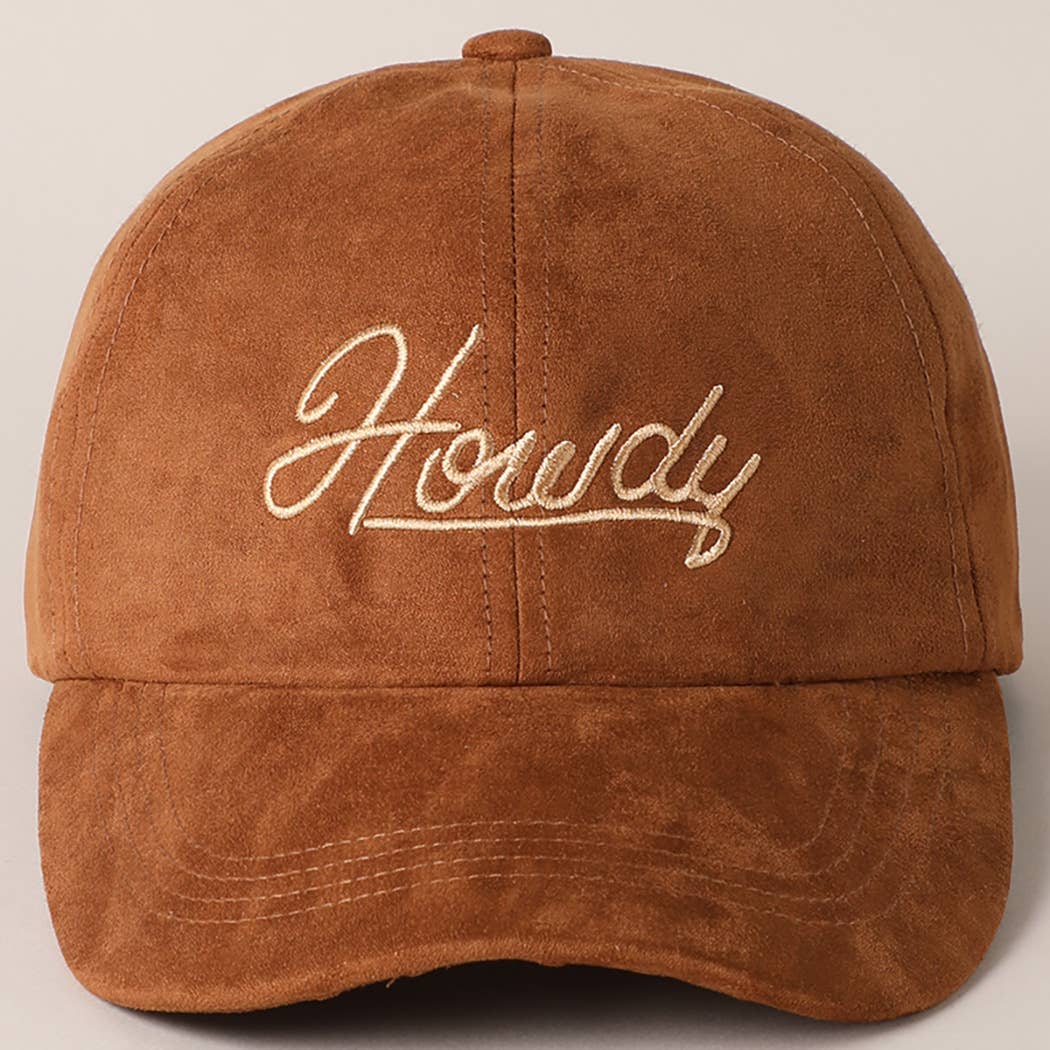 Howdy Suede Baseball Cap