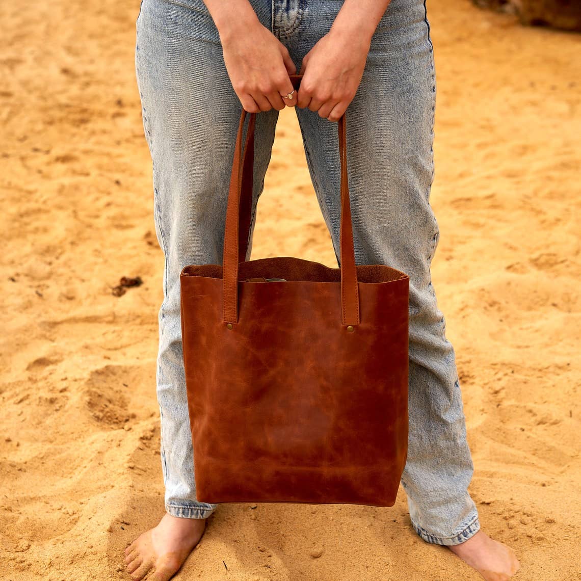 Brown Leather Tote Bag