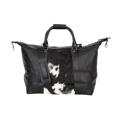 Sable Hair-On Duffle – Black Leather & Cowhide Weekender