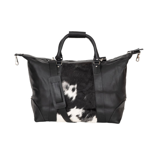 Sable Hair-On Duffle – Black Leather & Cowhide Weekender