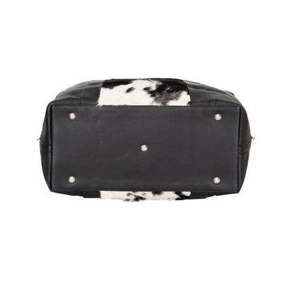 Sable Hair-On Duffle – Black Leather & Cowhide Weekender