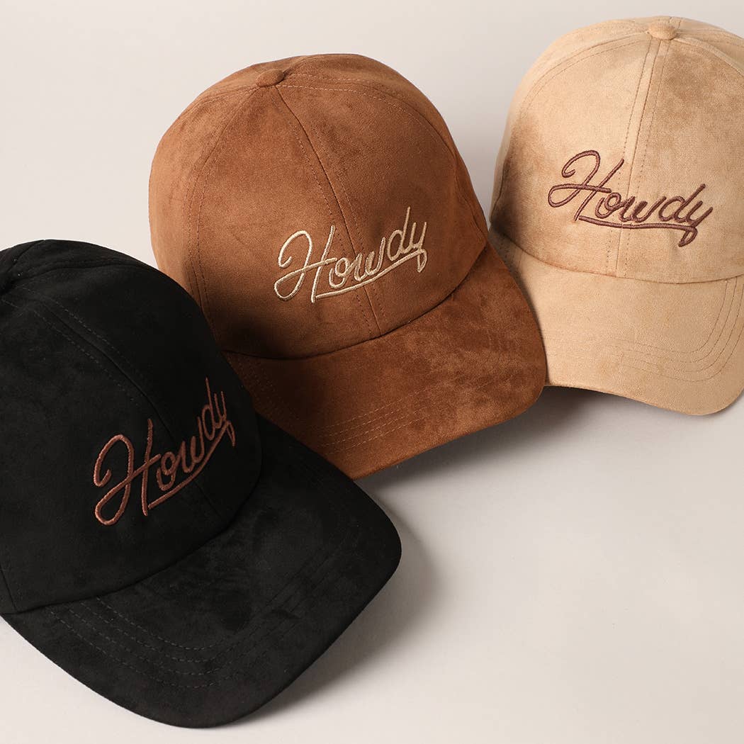 Howdy Suede Baseball Cap