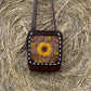 Sunflower Hand-Tooled Phone Bag