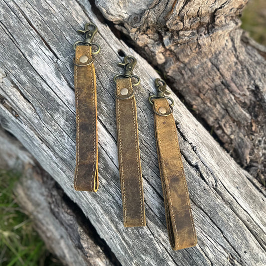 Antique Leather Wristlet