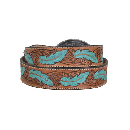 Turquoise Feather Belt & Buckle