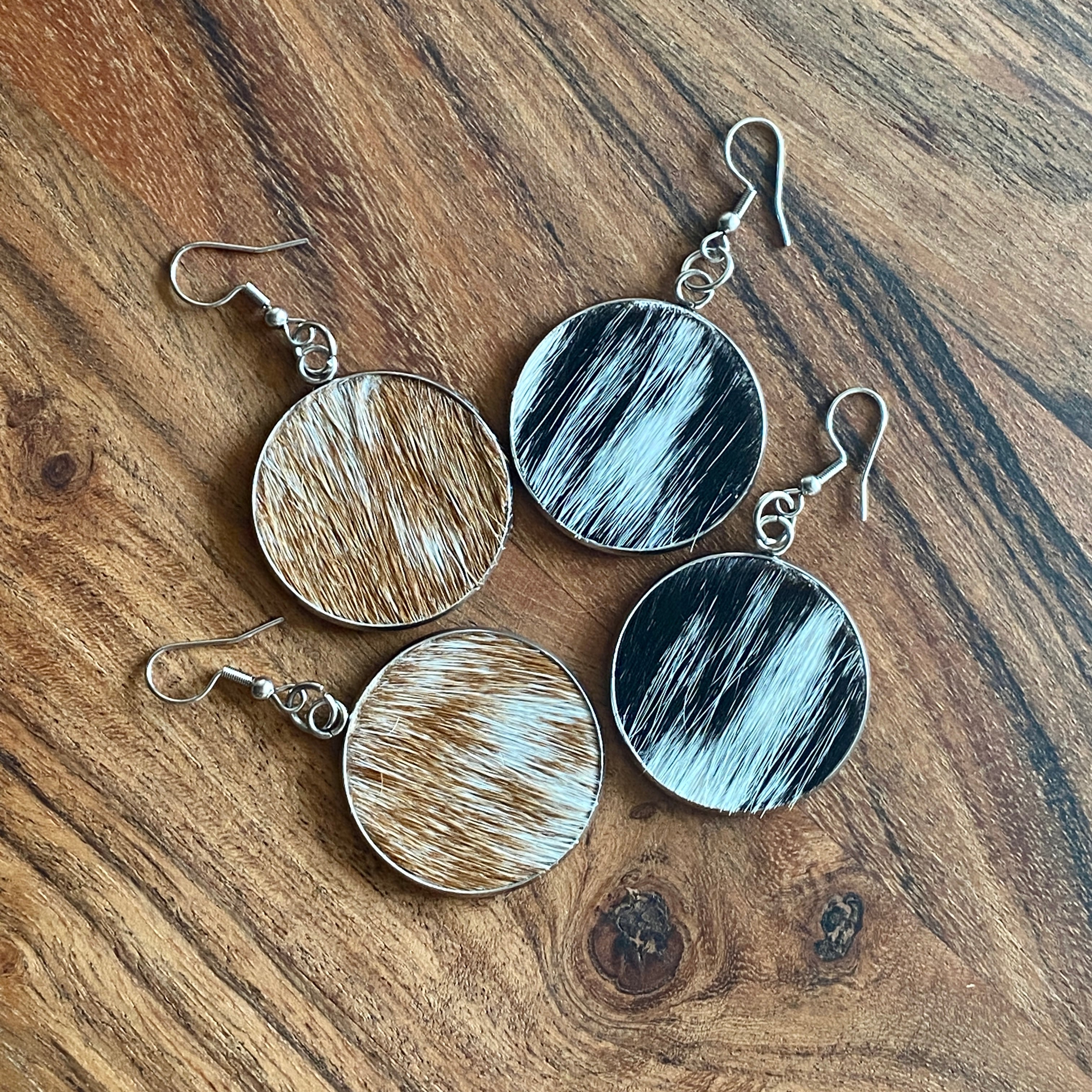 Cowhide earrings shop