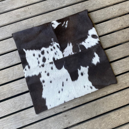 Cowhide Cushion Cover - Chocolate and White Cowhide