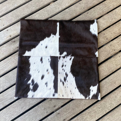 Cowhide Cushion Cover - Chocolate and White Cowhide
