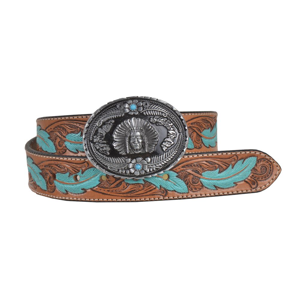 Turquoise Feather Belt & Buckle