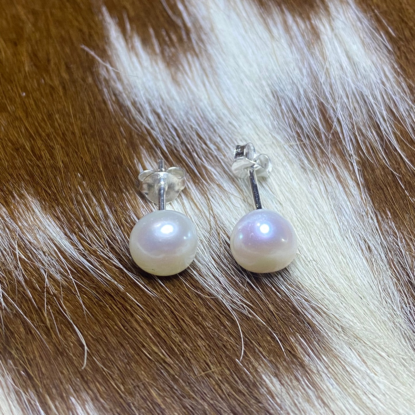 White Freshwater Pearl Studs