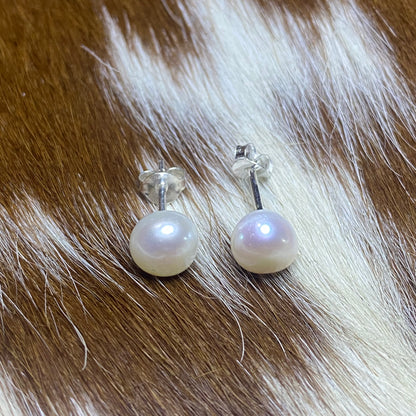 White Freshwater Pearl Studs