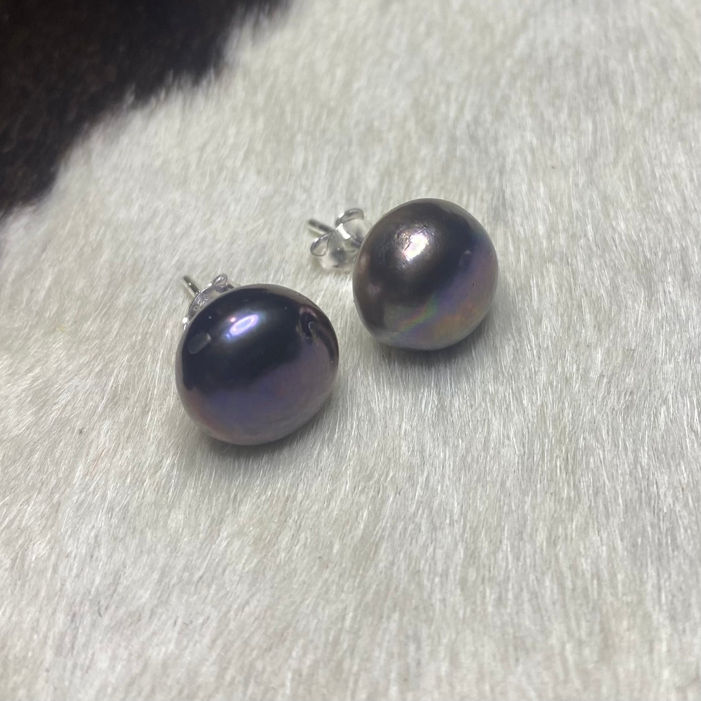 Blue Freshwater Pearl Studs
