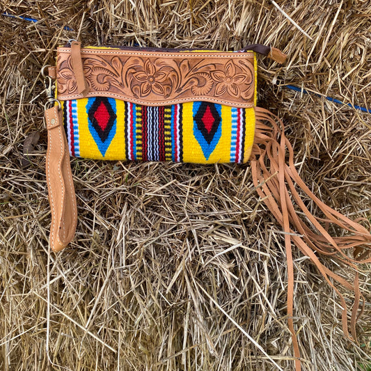 Saddle Blanket Tassel Clutch