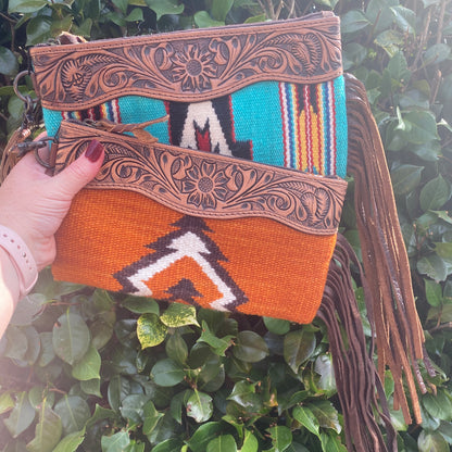 Rust Saddle Blanket Clutch